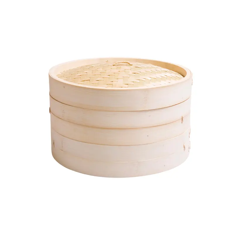 10-Inch Bamboo Steamer Kit With Secure-Fit Lid For Compact Kitchens 1