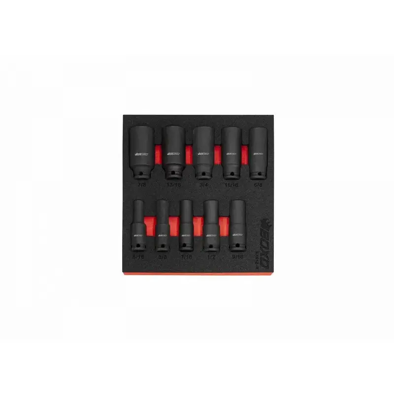 10-Piece 3/8" Drive Sae Deep Impact Socket Set – Heat-Treated For High-Torque Applications 1