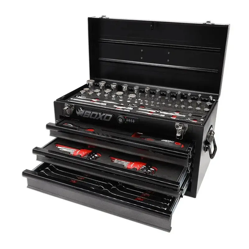 117-Piece Sae-Only Tool Set In Lightweight 3-Drawer Carry Case 1