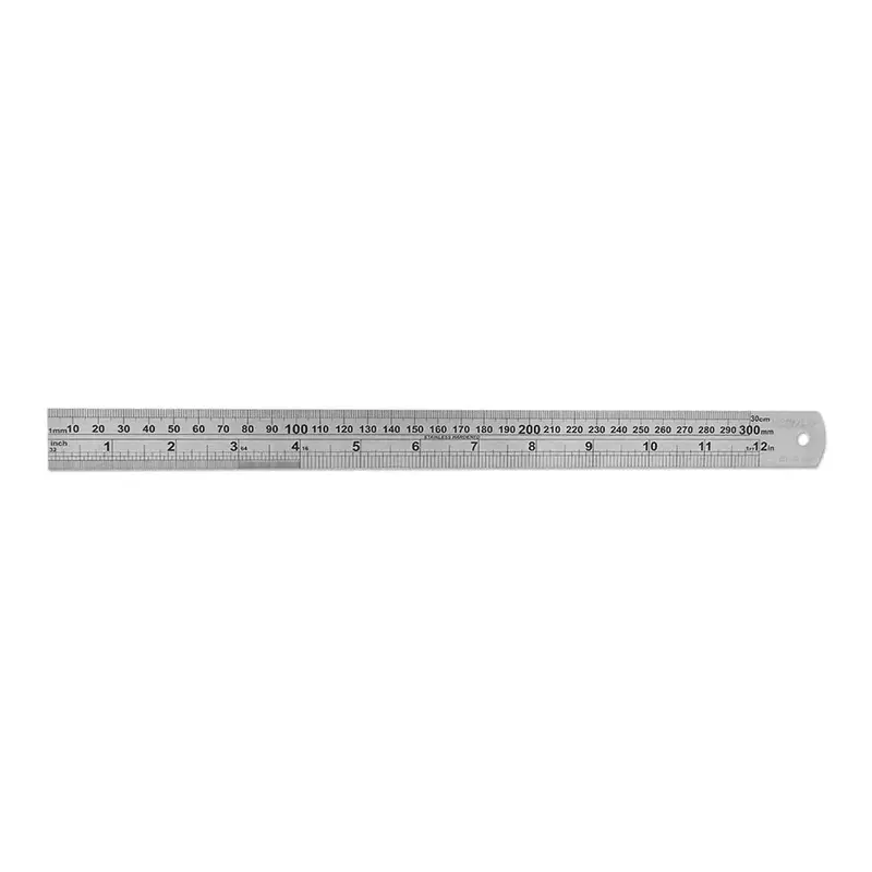 12-Inch Stainless Steel Ruler With Metric/Imperial Conversion Chart 1