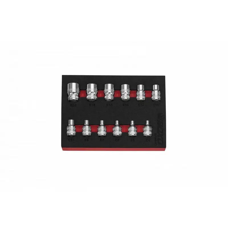 12-Piece 3/8" Drive Torx Socket Set: Chrome-Finished T-Bits In Specialized Eva Foam Insert 1