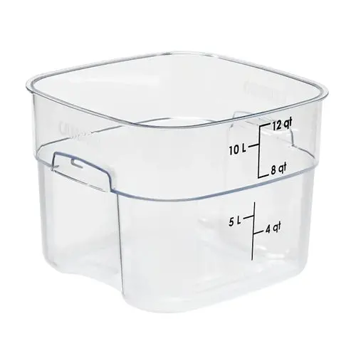 12-Quart Clear Camsquare Freshpro Food Container With Blue Measurement Markings 1