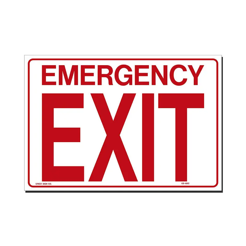 14" X 10" Emergency Exit Safety Sign – High-Visibility Design 1
