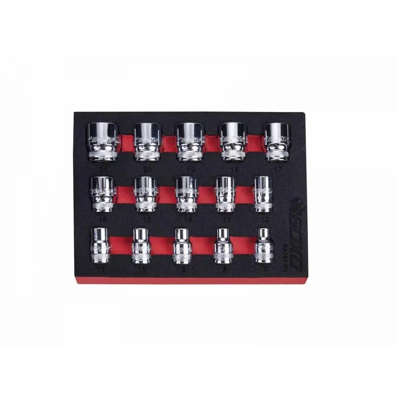 15-Piece 3/8-Inch Drive Standard-Length Metric Multifix Spline Chrome Socket Set In 1/9 Eva Foam 1