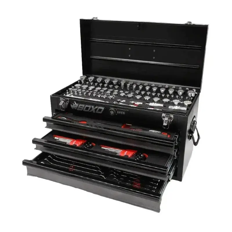 159-Piece Dual-Measurement Tool Set In Ergonomic 3-Drawer Carry Box 1