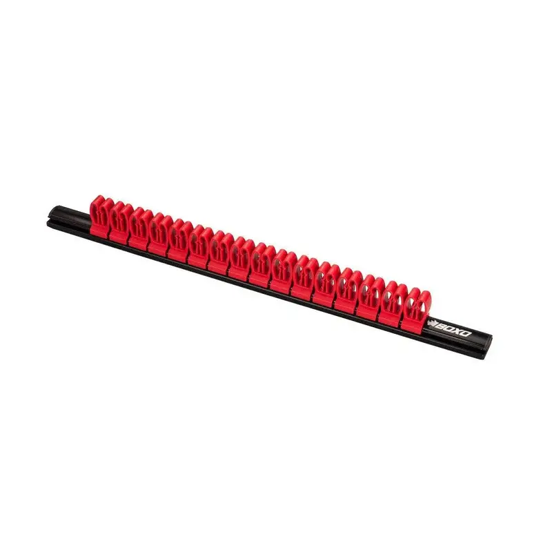 16-Slot Magnetic Spanner Rack – Alloy Rail With Red Retention Clips 1
