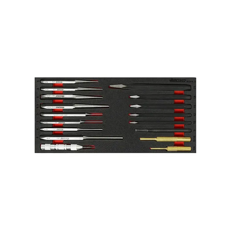 17-Piece Punch And Chisel Set – Hardened Steel Tools In Eva Foam Tray (1/3-Drawer) 1