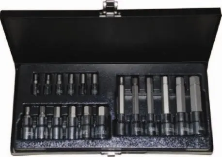 18-Piece Metric Hex Socket Bit Set For 1/4" And 1/2" Drives 1