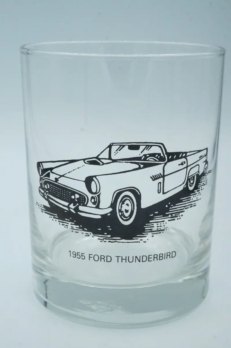 1955 Ford Thunderbird Glass Tumbler – Automotive-Themed Drinkware 1