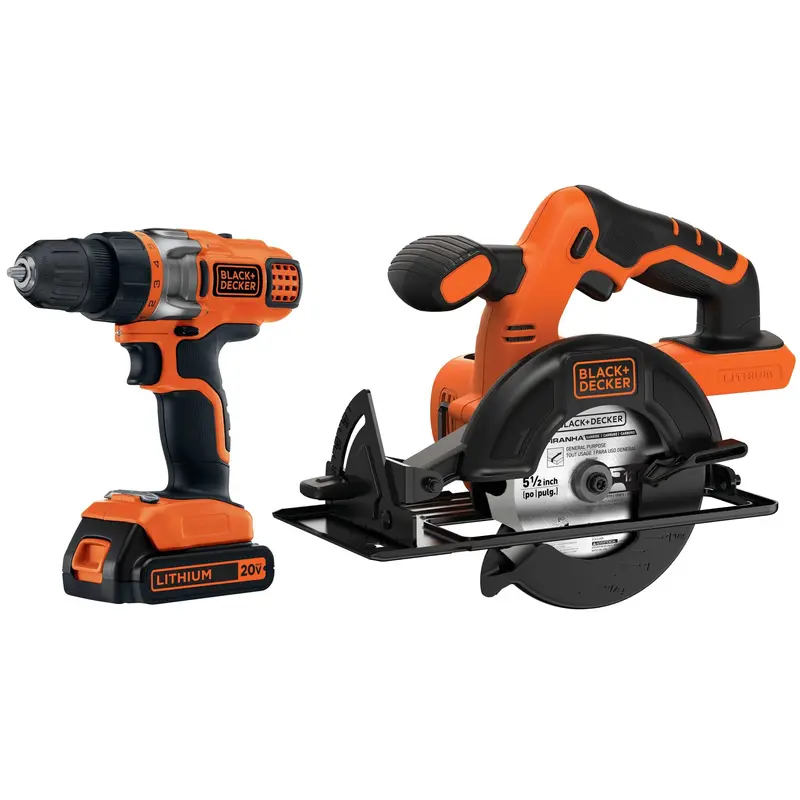 20V Max Powerconnect 2-Tool Combo: Cordless Drill/Driver + 5-1/2" Circular Saw With Soft Carry Bag, Battery & Charger 1