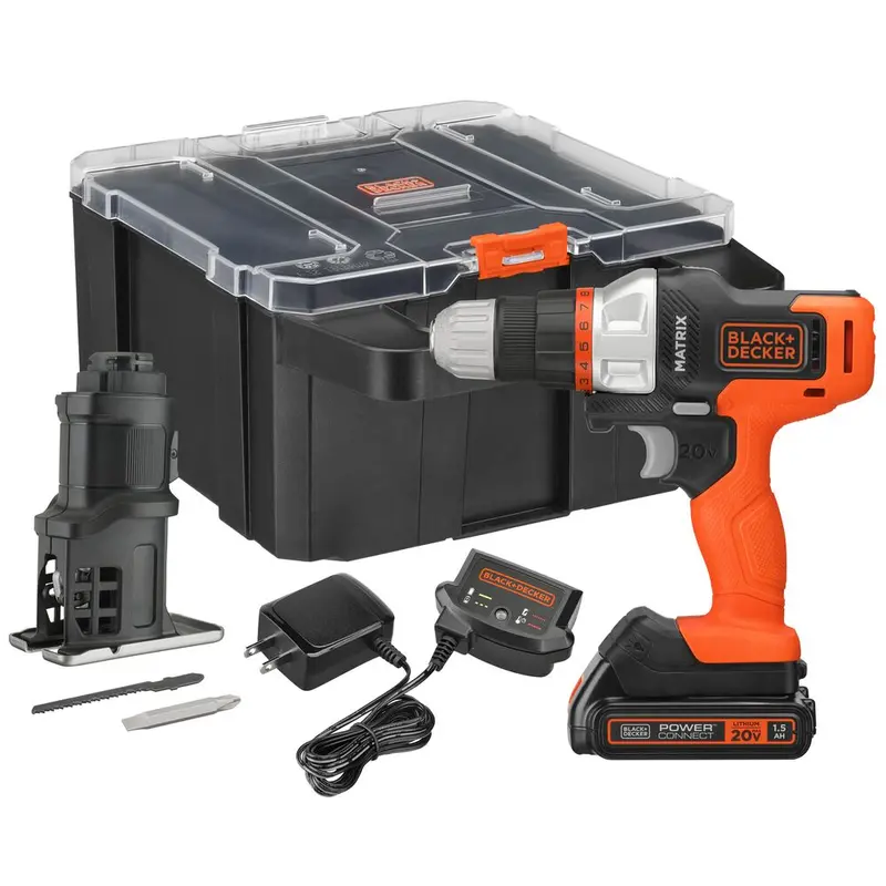 20V Max Powerconnect Matrix Cordless Drill With Jig Saw Attachment – Complete Kit W/ Battery & Charger 1