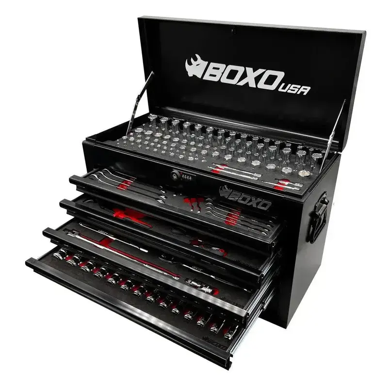 227-Piece Metric And Sae Combo Tool Kit With 5-Drawer Carry Case 1