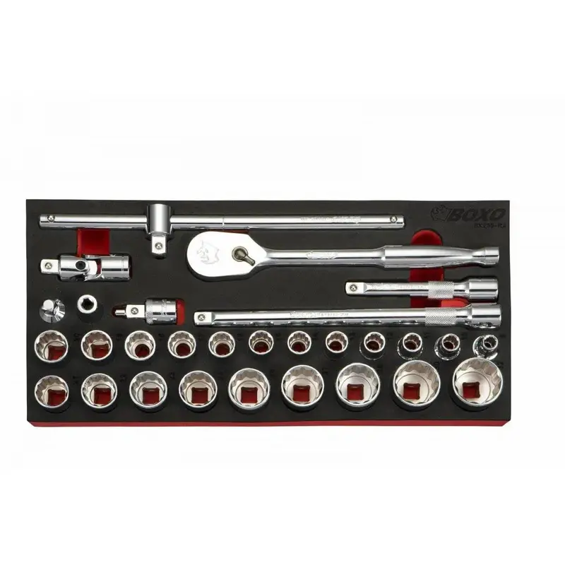 29-Piece 1/2" Drive Metric Socket Set: Chrome-Finished Sockets In Dedicated Eva Foam Compartment 1
