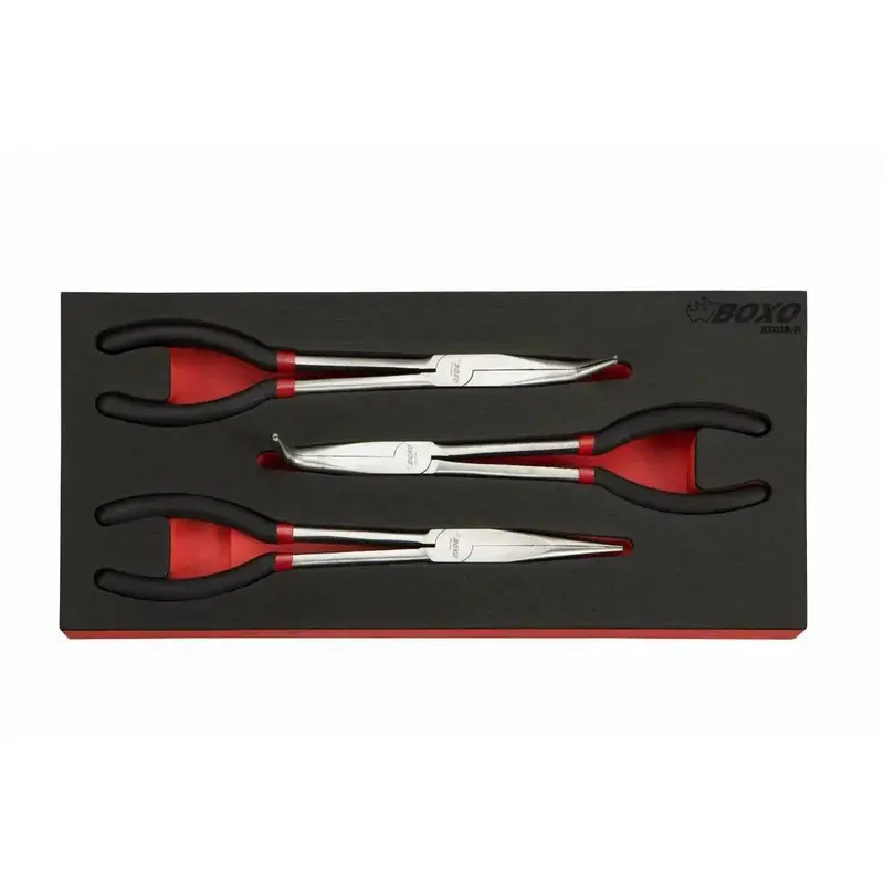 3-Piece 11" Long-Nose Needle Plier Set – Eva Foam Secured 1