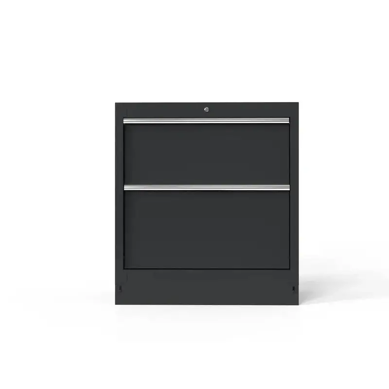 34-Inch 2-Drawer Utility Cabinet – Dark Grey With Aluminum Handle 1