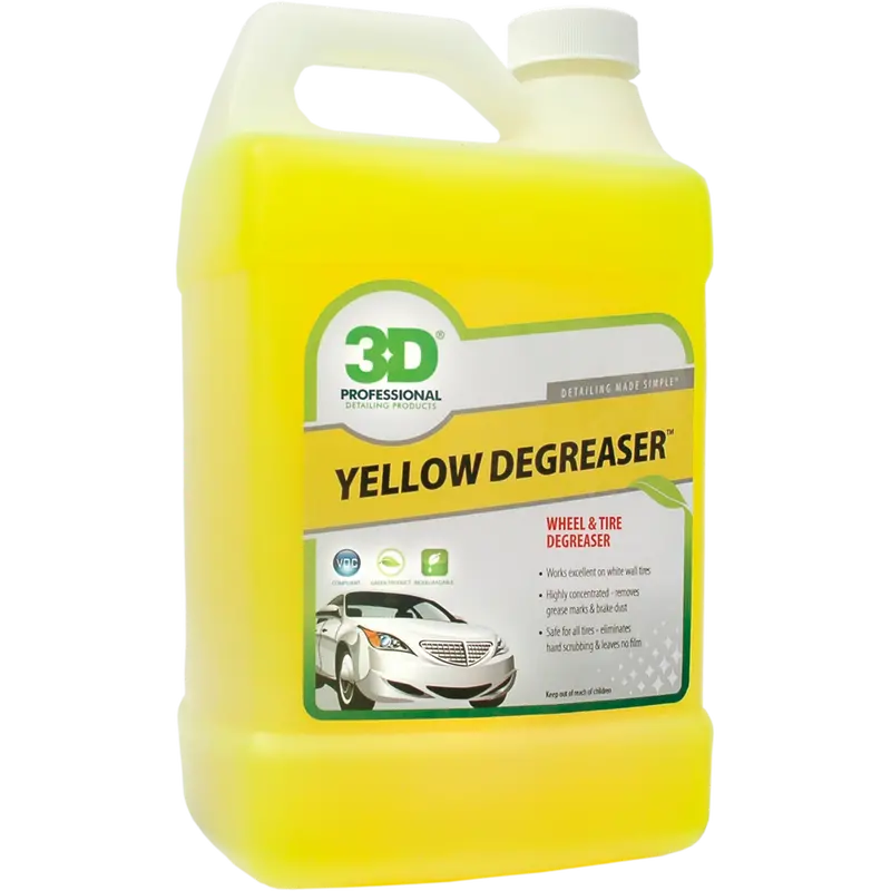 3D Yellow Tire & Rim Degreaser – Heavy-Duty Formula, 128 Oz 1