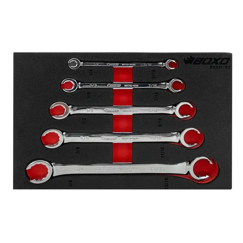 5-Piece Sae Flare Nut Wrench Set – 12-Point Grip For Tubing And Fittings 1