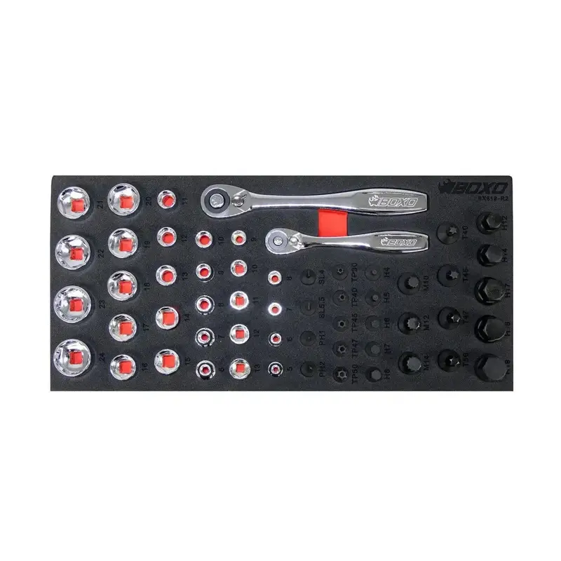 56-Piece Dual-Drive Socket & Bit Set – Includes 1/4" And 3/8" Low-Profile Sockets, Eva Foam Organizer 1
