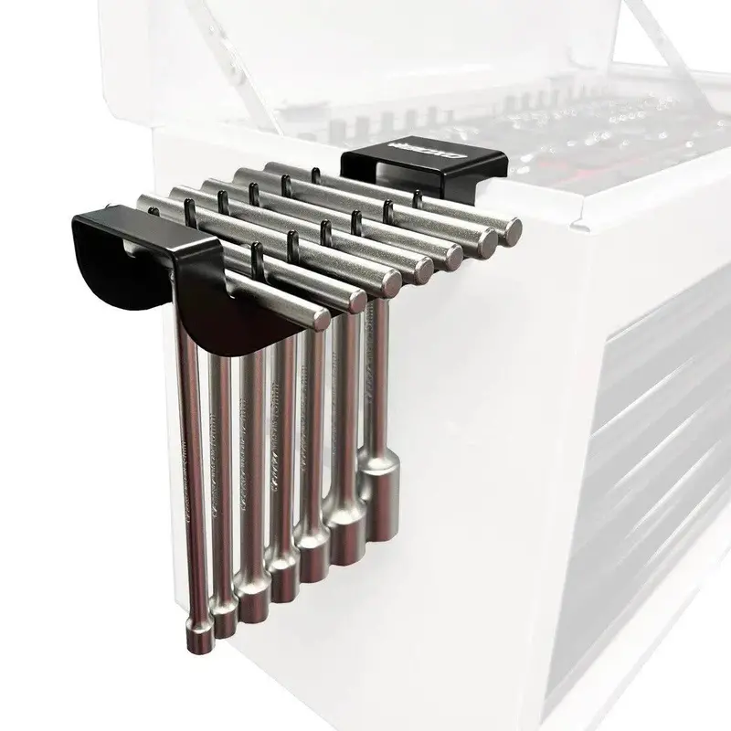 7-Piece Short T-Handle Socket Wrench Set With Wall-Mount Rack 1