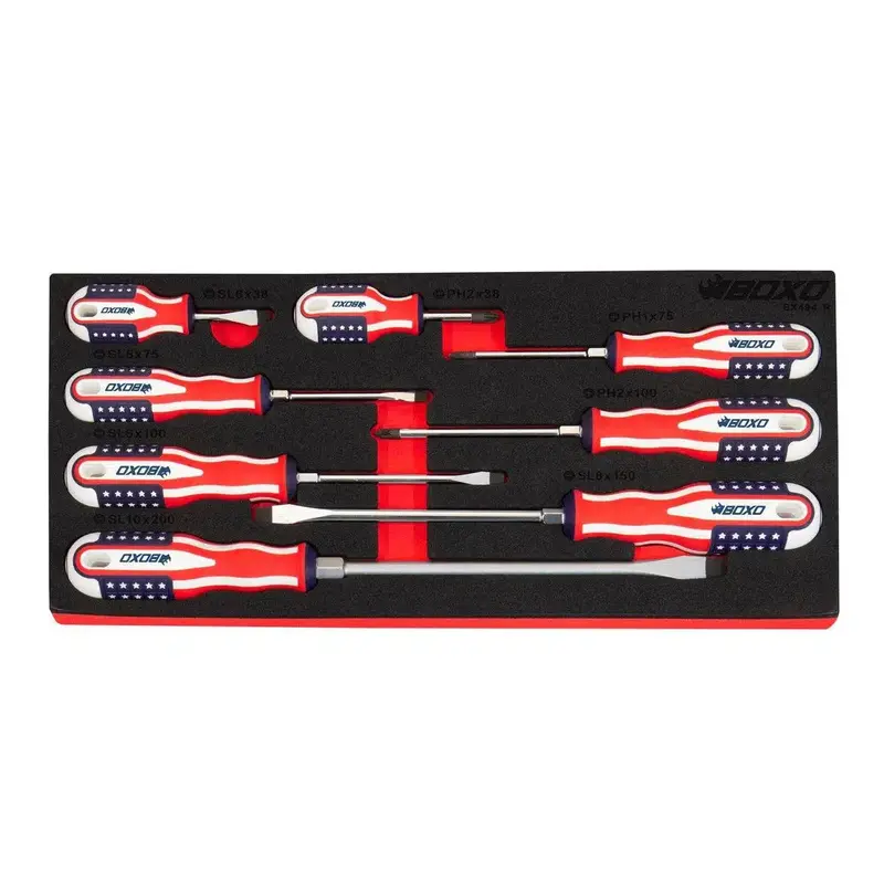 8-Piece American Flag-Themed Screwdriver Set – Decorative Handles With Cushioned Eva Foam Base 1