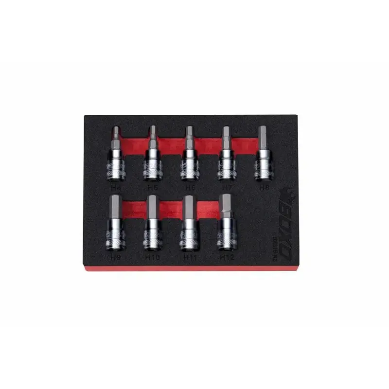 9-Piece 3/8-Inch Drive Hex Bit Socket Kit — Compact 1/9 Eva Foam Packaging 1
