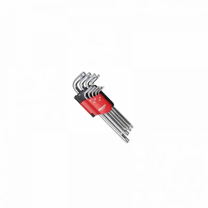 9-Piece Folding Mirror-Finish Long-Arm Torx Key Set 1