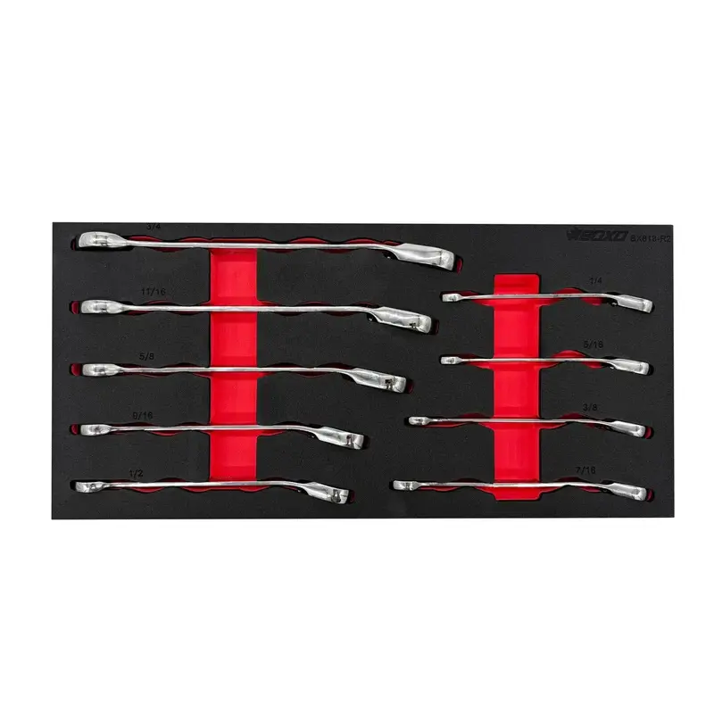 9-Piece Reversible Ratcheting Sae Wrench Set With 1/3 Eva Foam Organizer 1