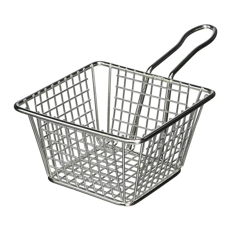 American Metalcraft Msqbskt 5-Inch Square Serving Fry Basket 1