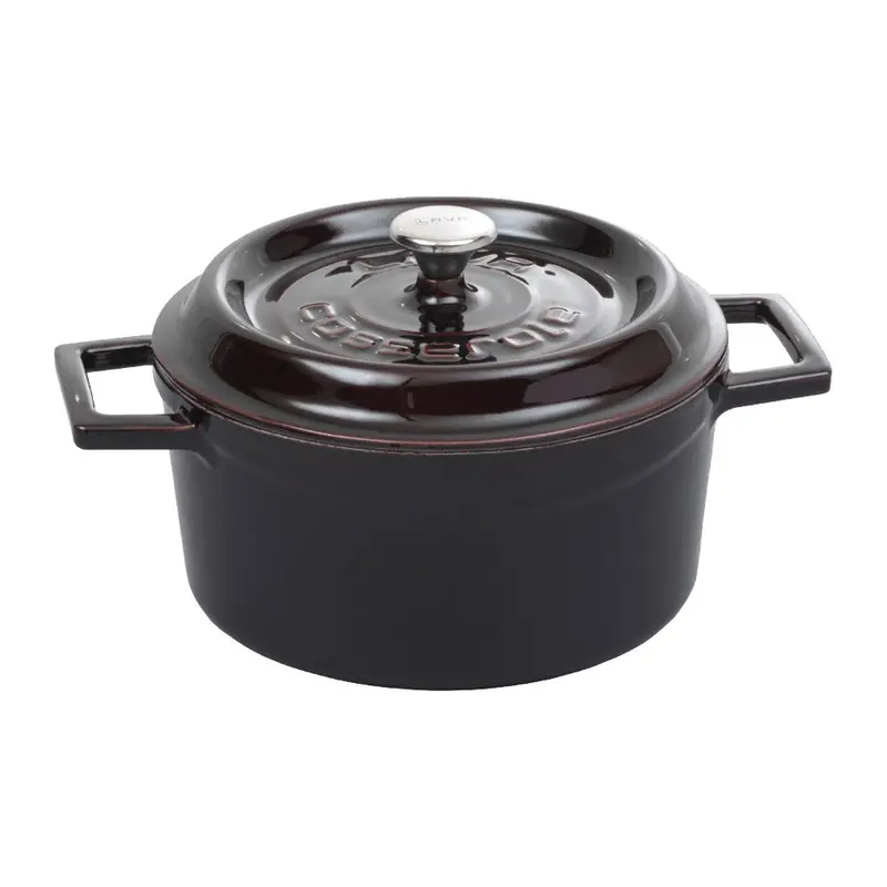 Arcata 3-Quart Round Covered Casserole – Aubergine Finish 1