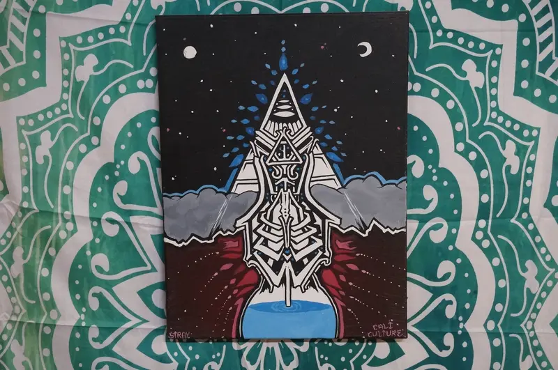 Ascended Water Pipe – Abstract Acrylic Painting On Canvas 1