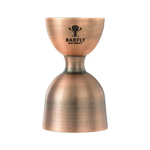 Barfly By Mercer M37006Acp Straight-Rim Bell Jigger – Antique Copper Finish, 1 & 2 Oz Pours 1