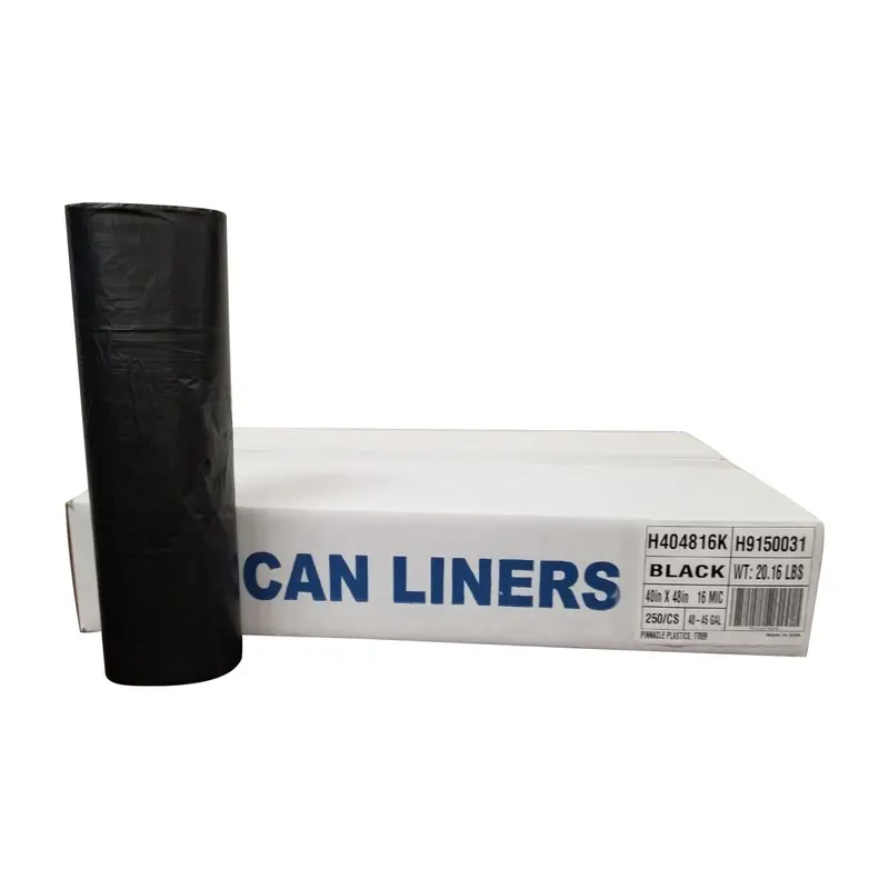 Black 40–45-Gallon Can Liners – Pack Of 250, High-Density Poly 1
