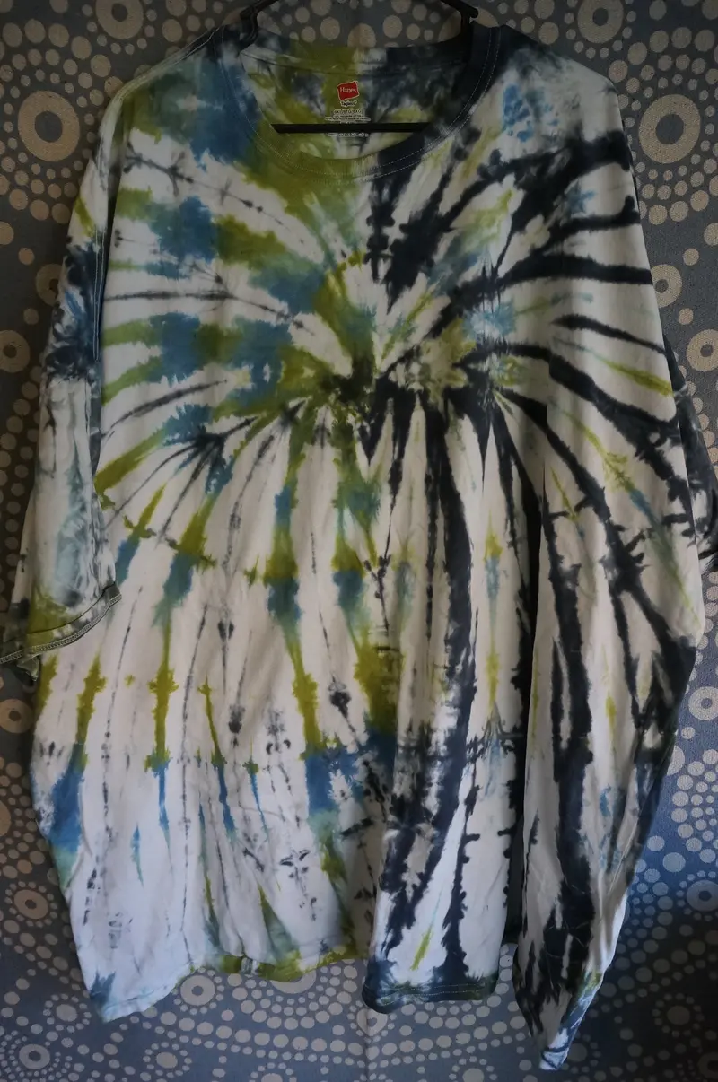 Black, Light Blue & Green Tie-Dye T-Shirt | Cali Culture Smoke Shop 1