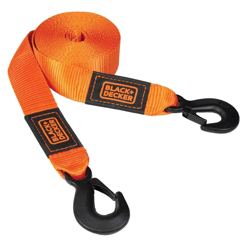Black & Orange 2" X 20' Heavy-Duty Tow Strap – 9,000 Lb Break Strength For 4X4 Recovery 1