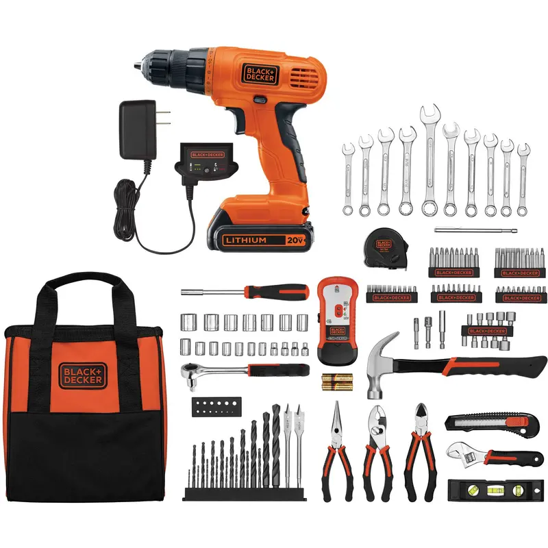 Black+Decker Ld120128Pkwm – 20V Cordless Drill-Driver With 128-Piece Project Kit 1