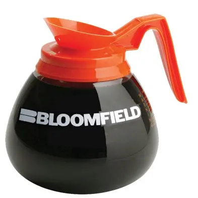 Bloomfield Orange-Handle 64 Oz Glass Coffee Decanter – Commercial-Grade 1