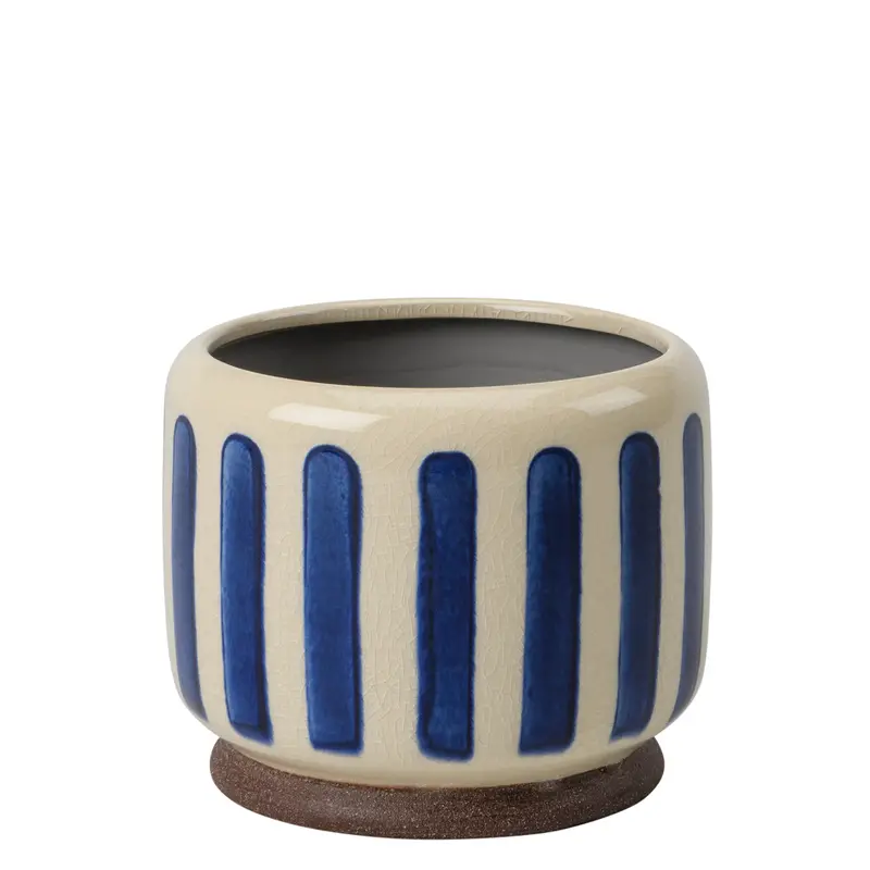 Blue Striped Glazed Planter – Collector Series (10Cm) 1