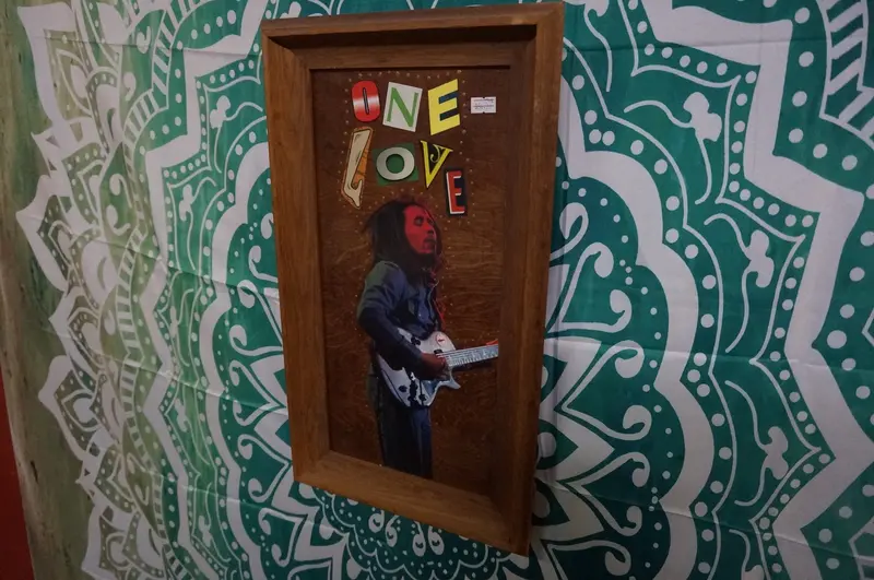 Bob Marley Tribute Wall Art In Handcrafted Wooden Frame 1