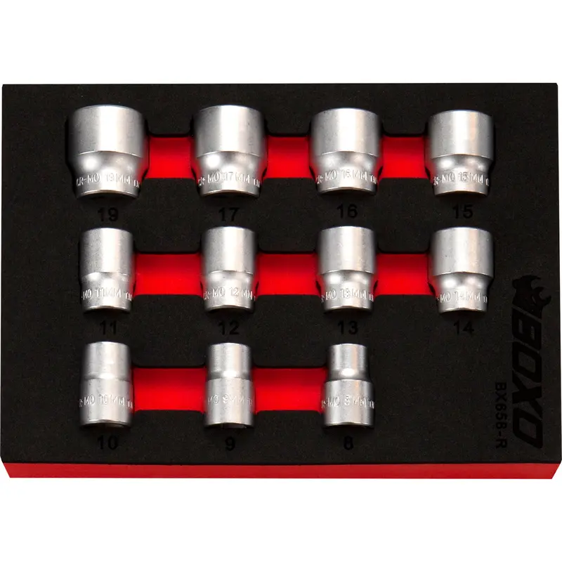 Boxo 11-Piece 3/8-Inch Anti-Slip Socket Set — 8 Mm To 19 Mm 1