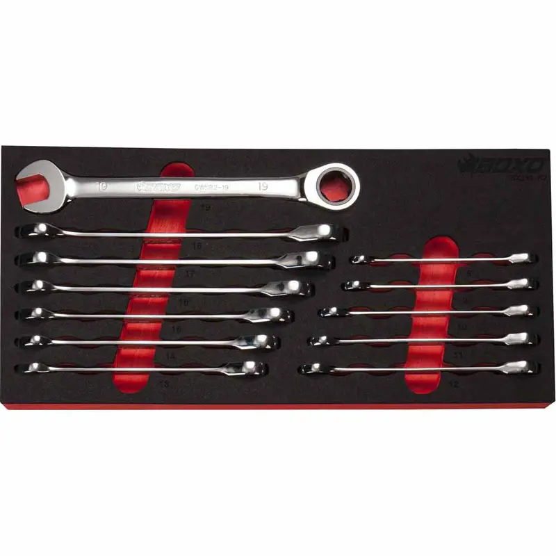 Boxo 12-Piece Rounded Nut Ratcheting Wrench Set – 72-Tooth Design, 8–19 Mm 1