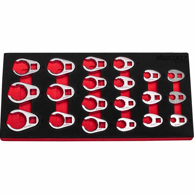 Boxo 20-Piece 3/8-Inch & 1/2-Inch 12-Point Crowfoot Wrench Set 1