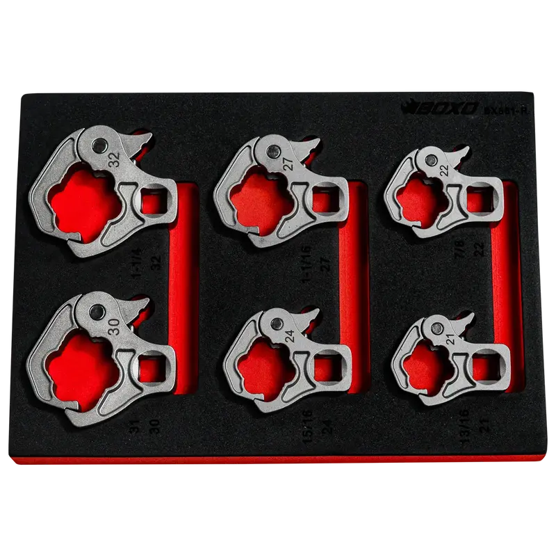 Boxo 6-Piece 1/2" Ratcheting Flare Nut Wrench Set 1