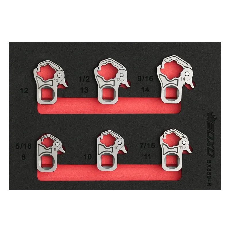Boxo 6-Piece 3/8" Ratcheting Flare Nut Socket Set 1
