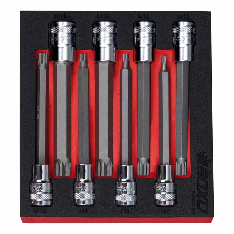 Boxo 8-Piece 1/2-Inch Long Spline Bit Socket Set 1