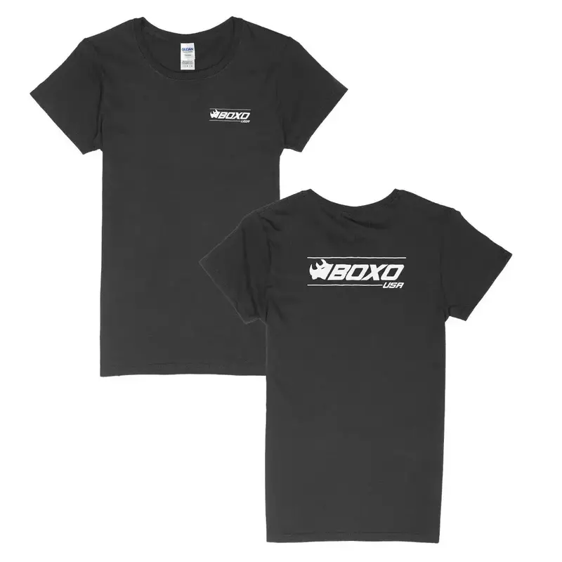 Boxo Usa Everyday Grind Graphic Tee – Women'S Slim-Fit Black T-Shirt 1