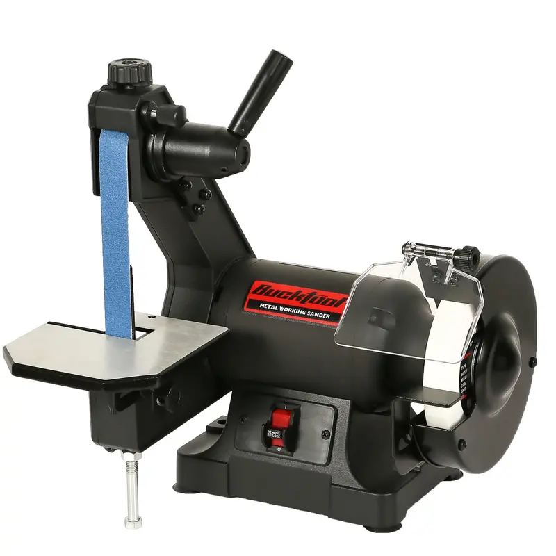 Bucktool 1" X 30" Belt & 6" Grinder Combo — 1/3 Hp Low-Speed Benchtop Unit For Multi-Material Sharpening 1