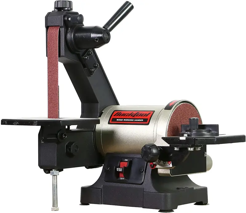 Bucktool 1" X 30" Bench Belt Sander With 5" Disc — 1/3 Hp Direct-Drive, Tool Storage & Quick-Cover Design 1
