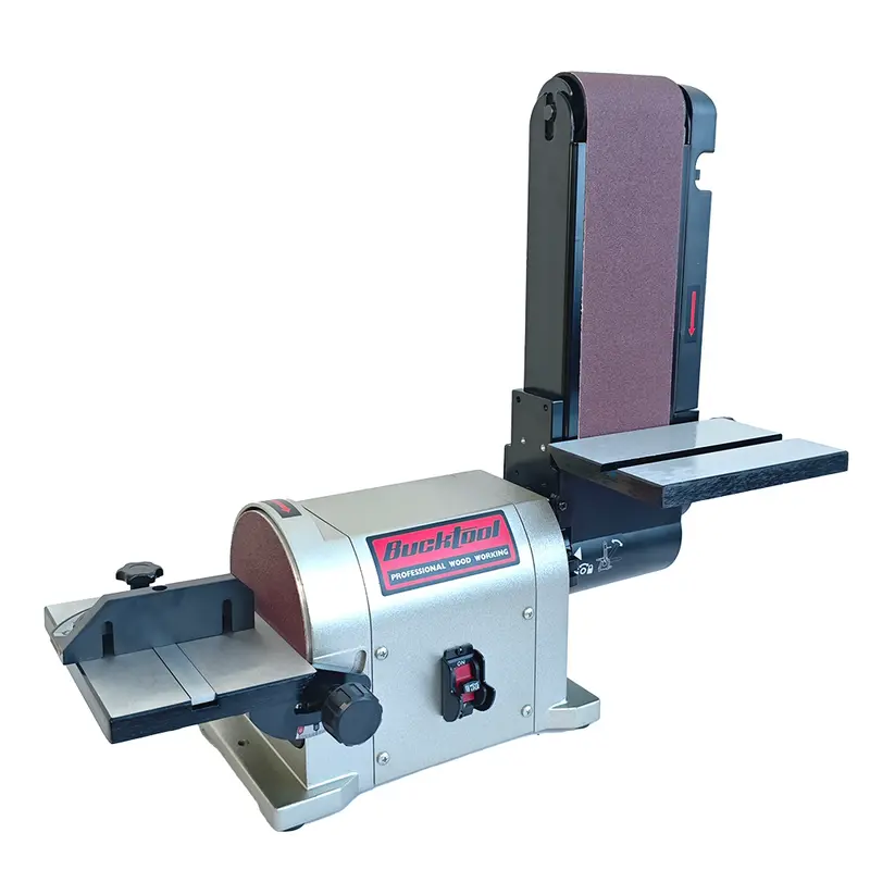 Bucktool Bd4603 Belt & Disc Sander – 4×36 In. Belt, 6 In. Disc, 5.0A 3/4 Hp Direct-Drive, Aluminum Base 1