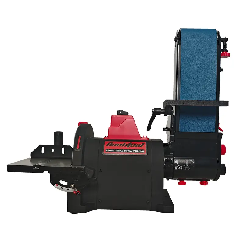 Bucktool Bd4801-M 1 Hp Bench Belt & Disc Sander — 4" X 36" Belt + 8" Disc For Heavy-Duty Metalworking 1
