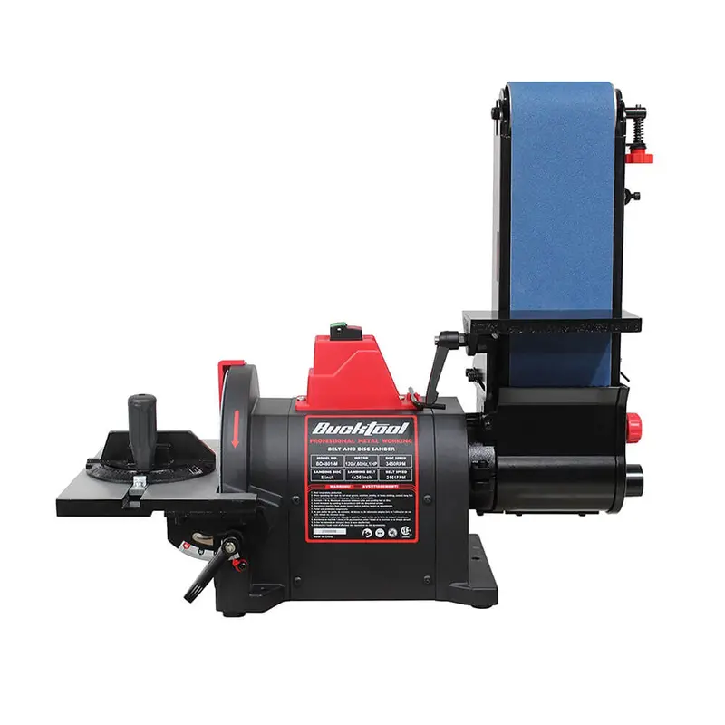 Bucktool Bd4801-M 1Hp Direct-Drive Belt & Disc Sander Combo – 4"×36" Belt, 8" Disc For Metalworking 1